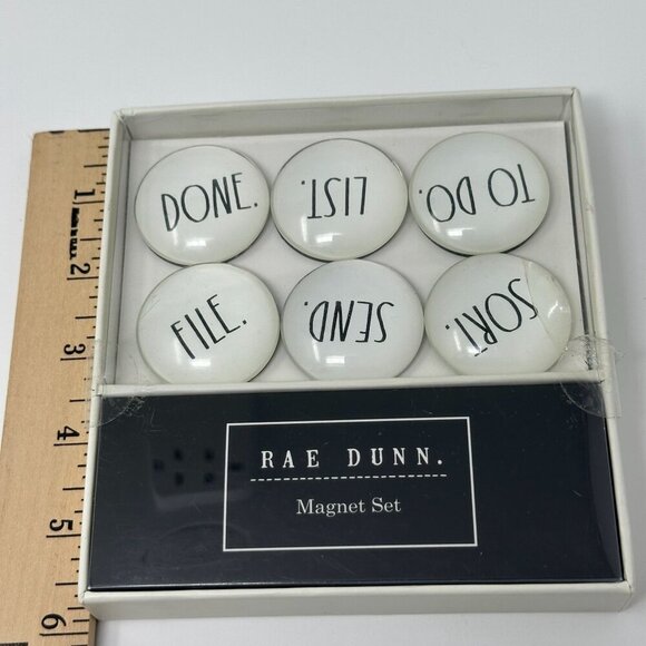 Rae Dunn TO DO Magnet Set Glass Domes File Sort Send List Done Office Gift - Picture 6 of 8